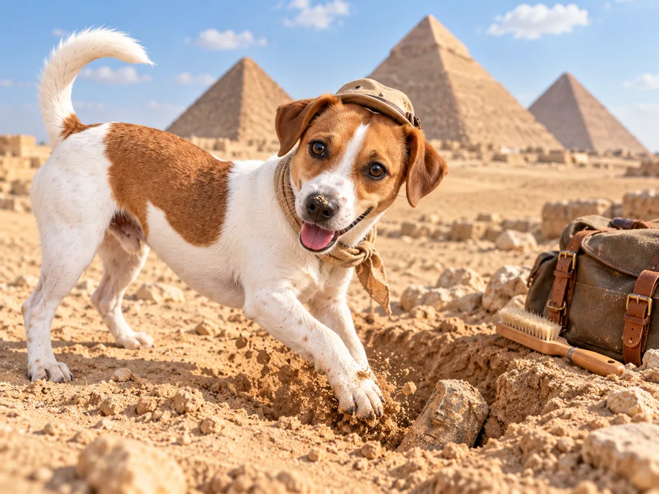 Louie in Around the world, February: Egypt: the sandy explorer
