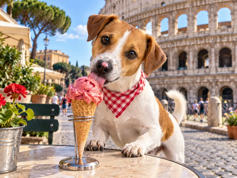 Louie in Around the world, March: Rome: a taste of gelato