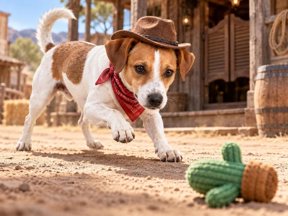 Louie in Movie star, February: Western: high noon for a squeaky toy