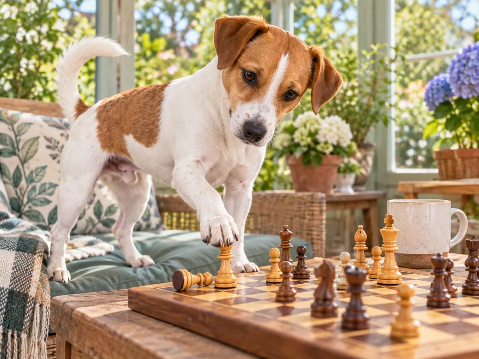 Louie in Off duty, February: Checkmate, probably