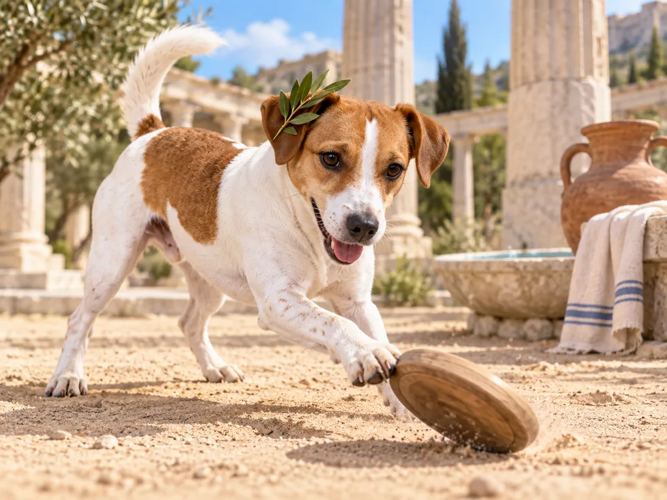 Louie in Through the ages, February: Ancient Greece: the eager athlete